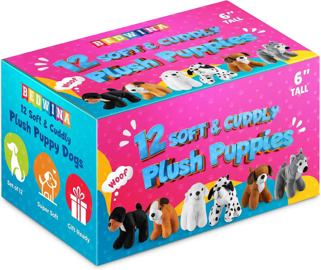Bedwina Perros de peluche (paquete de 12) animales de peluche peque...