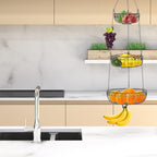 Simple Houseware - Cesta colgante para frutas de 3 niveles, bronce