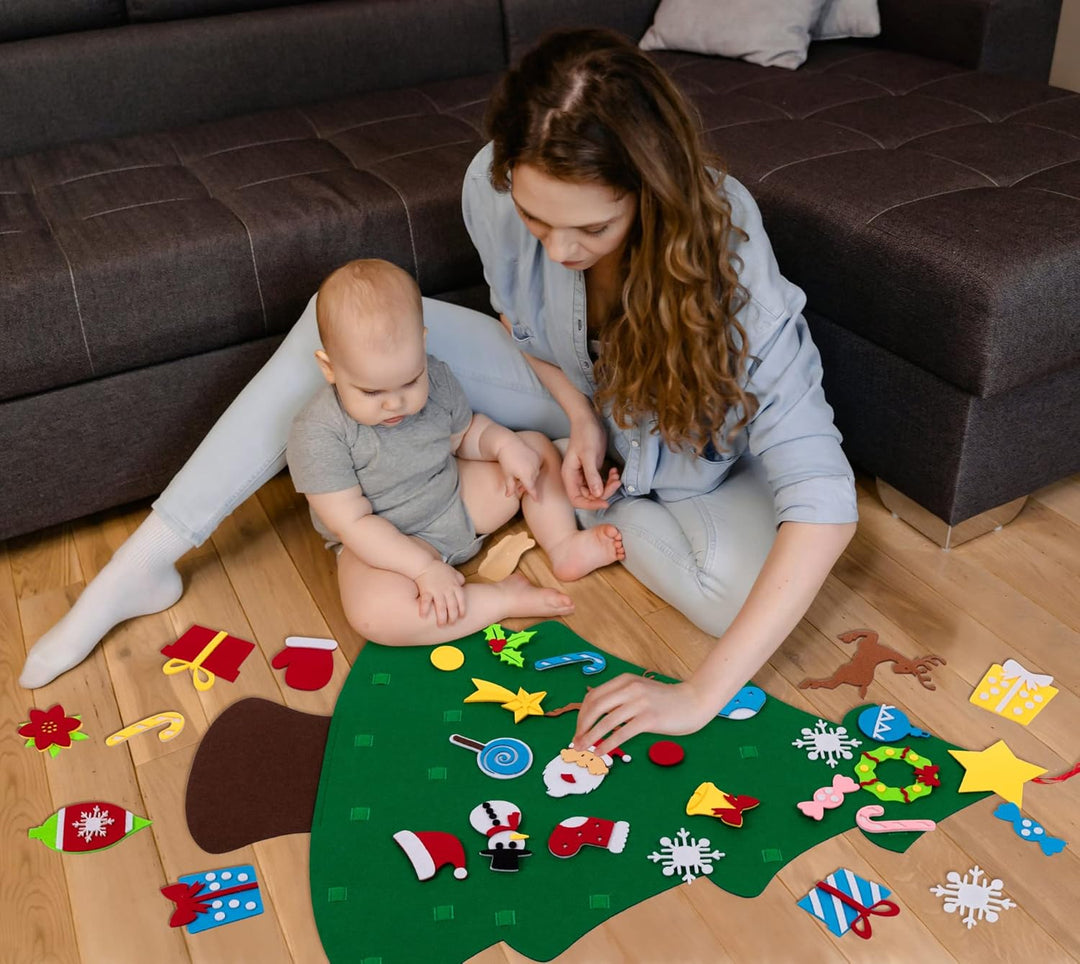 jollylife Juego de árbol de Navidad de fieltro de 3 pies