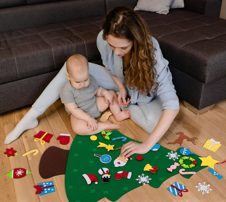jollylife Juego de árbol de Navidad de fieltro de 3 pies