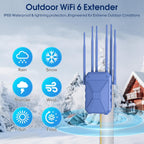 AX3000 Extensor WiFi 6 para exteriores, extensor de señal WiFi para exteriores de largo alcance, punto de acceso WiFi al aire libre, IP67 resistente a la intemperie, fuente de alimentación PoE, para