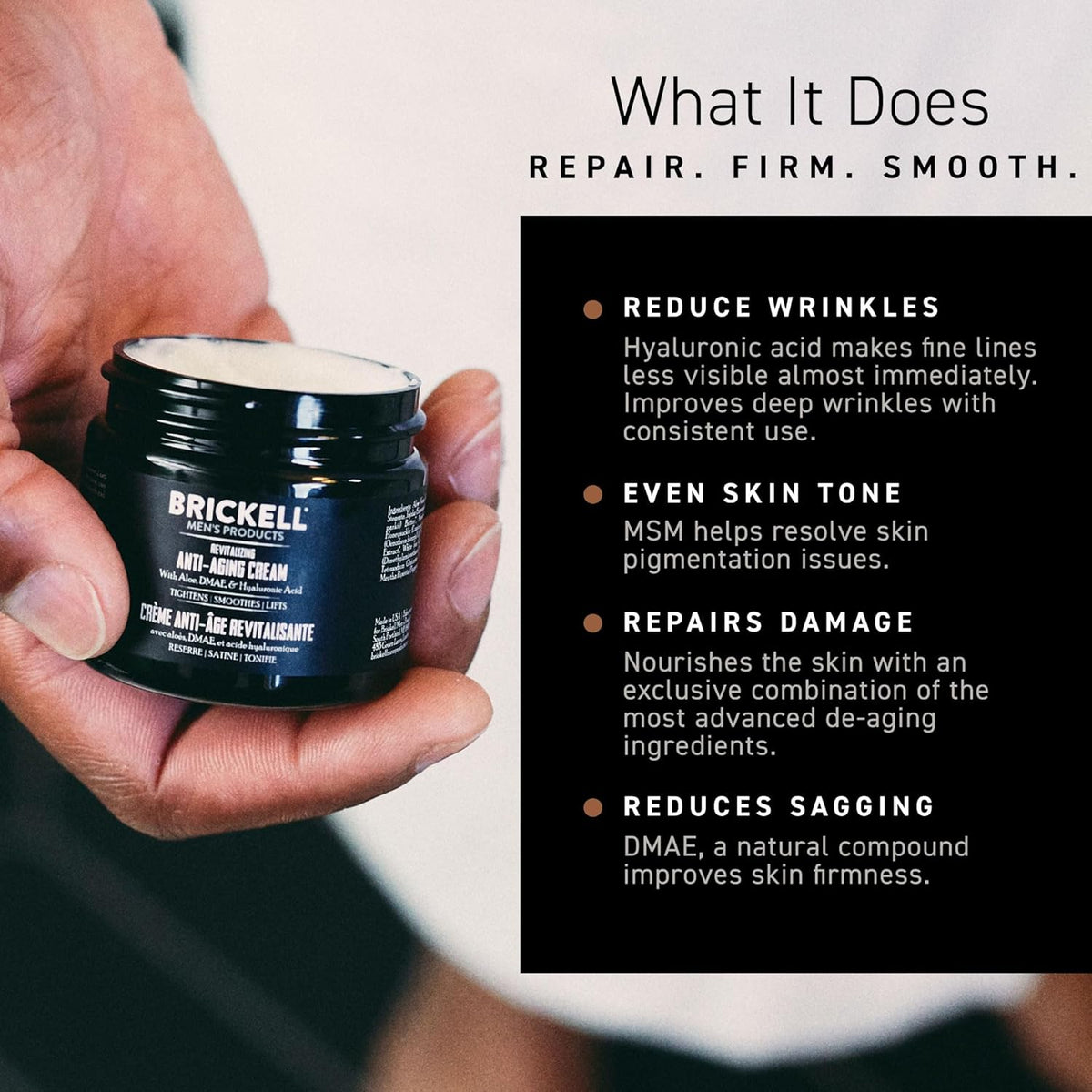 Crema revitalizadora antiedad para hombres Brickell Men's, anti...