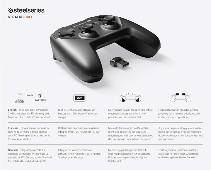 SteelSeries Stratus Duo - Controlador inalámbrico para