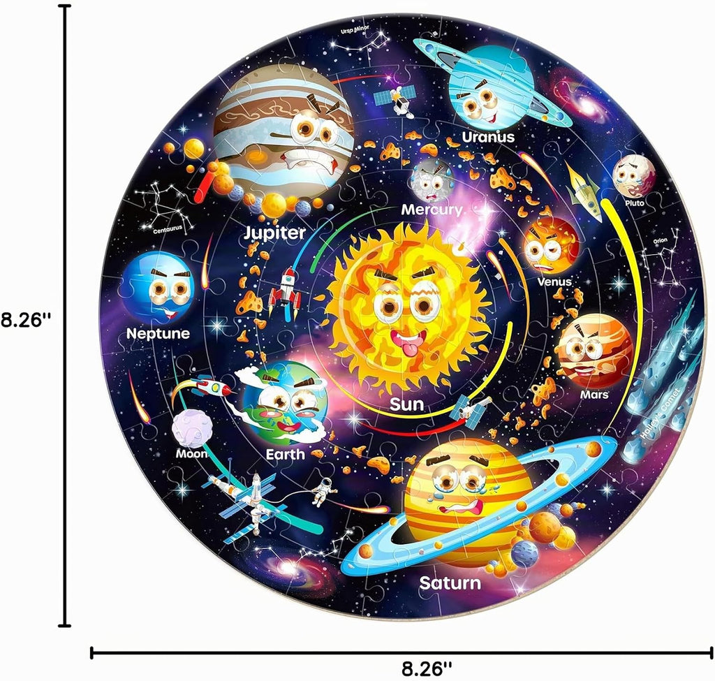 SYNARRY Rompecabezas grande de piso del sistema solar de 70 piezas para
