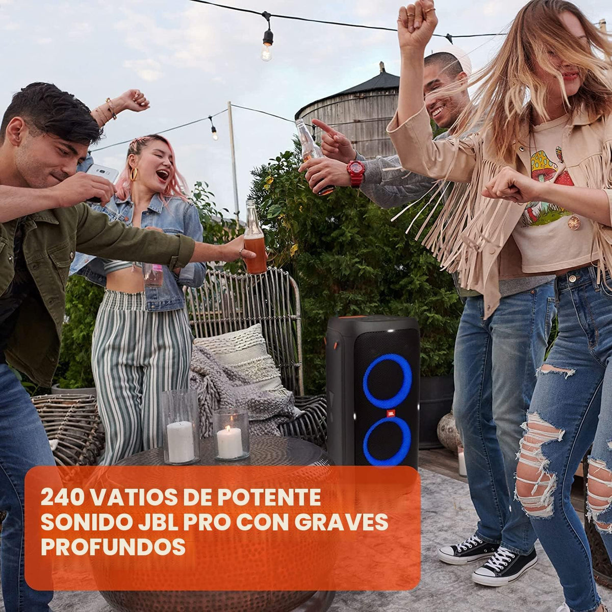 JBL Partybox 310 - Altavoz portátil para fiestas con batería de lar...