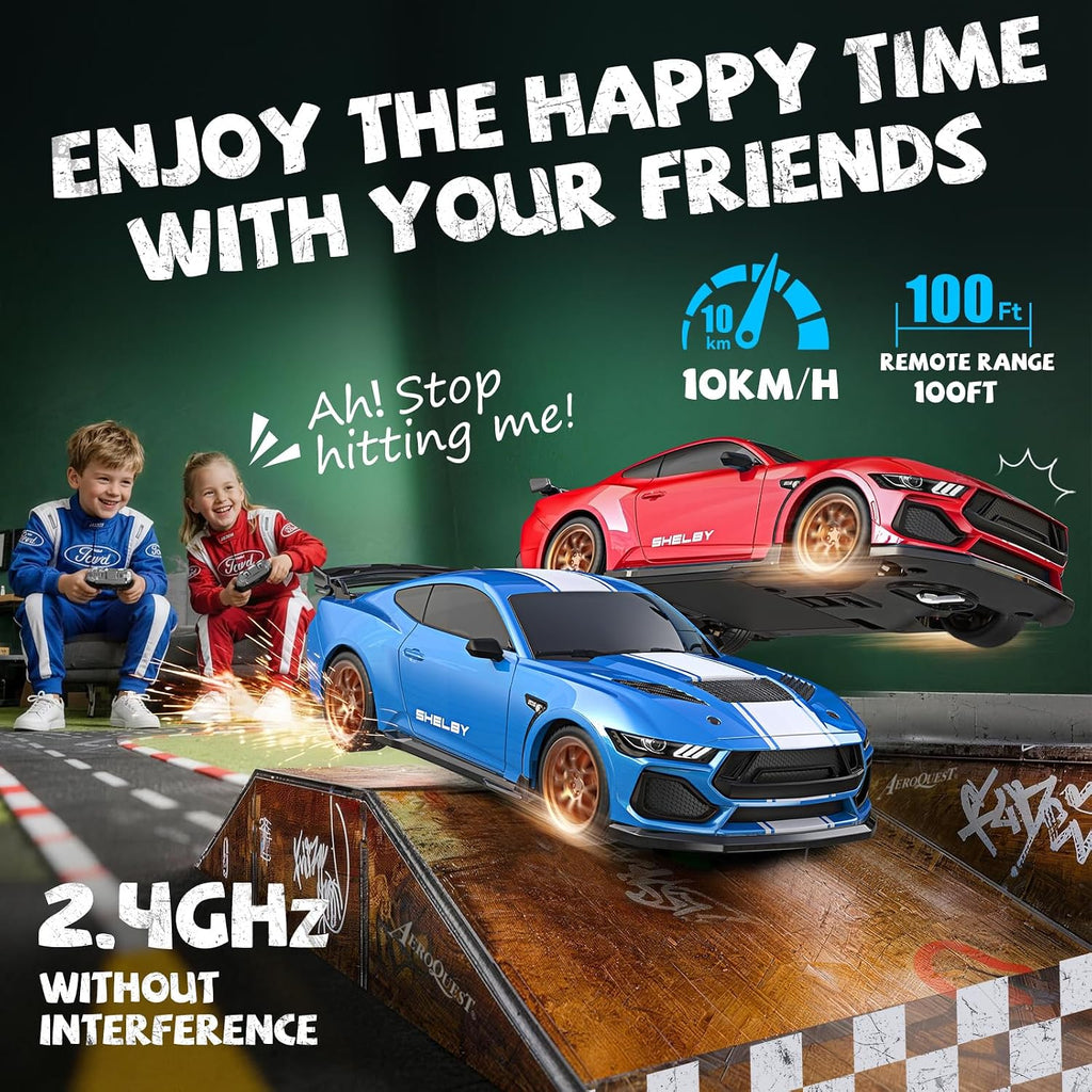 Ford Auto de control remoto para niño (escala 1:24 Shelby Super Snake-azul)