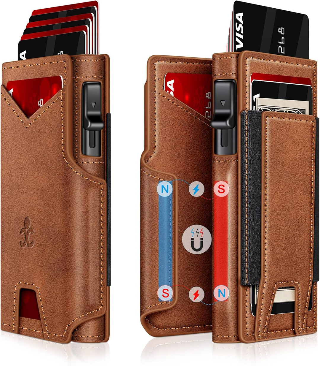 Cartera SEMORID para hombres con soporte para tarjetas desplegable...