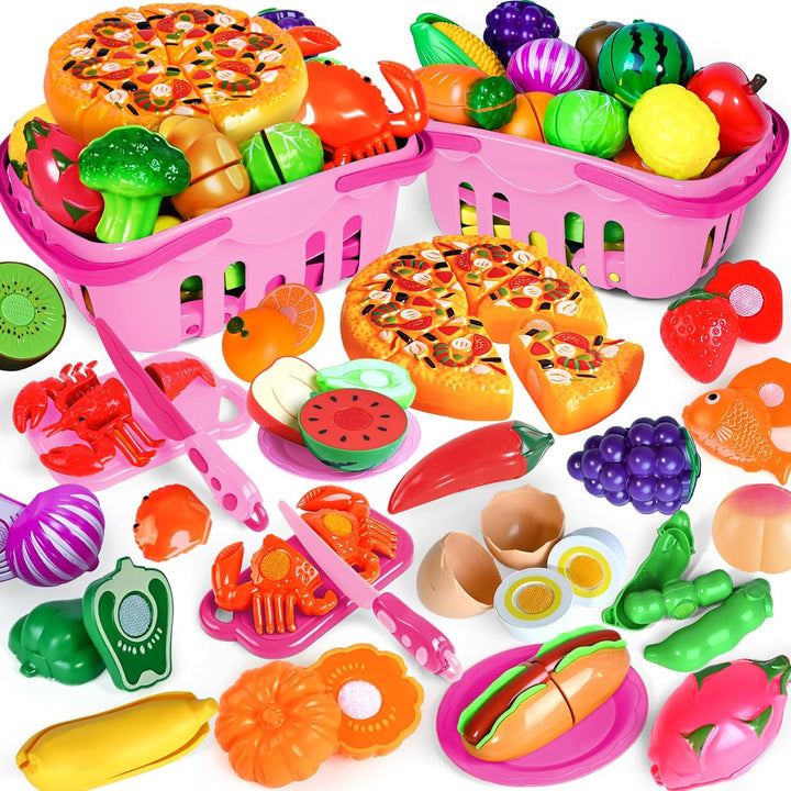 Shemira 100 piezas de juguete de cocina de corte para niños, juguet...