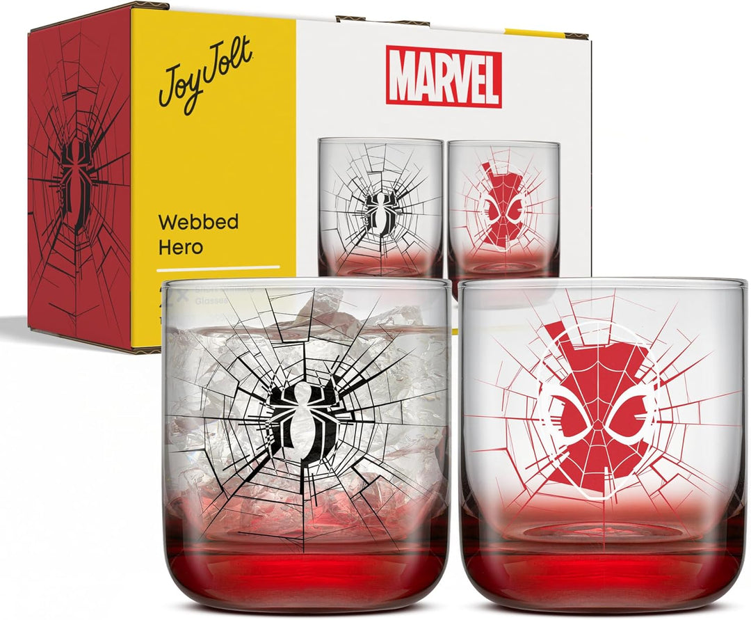 JoyJolt Marvel Spider-Man Webbed Hero - Vasos cortos de