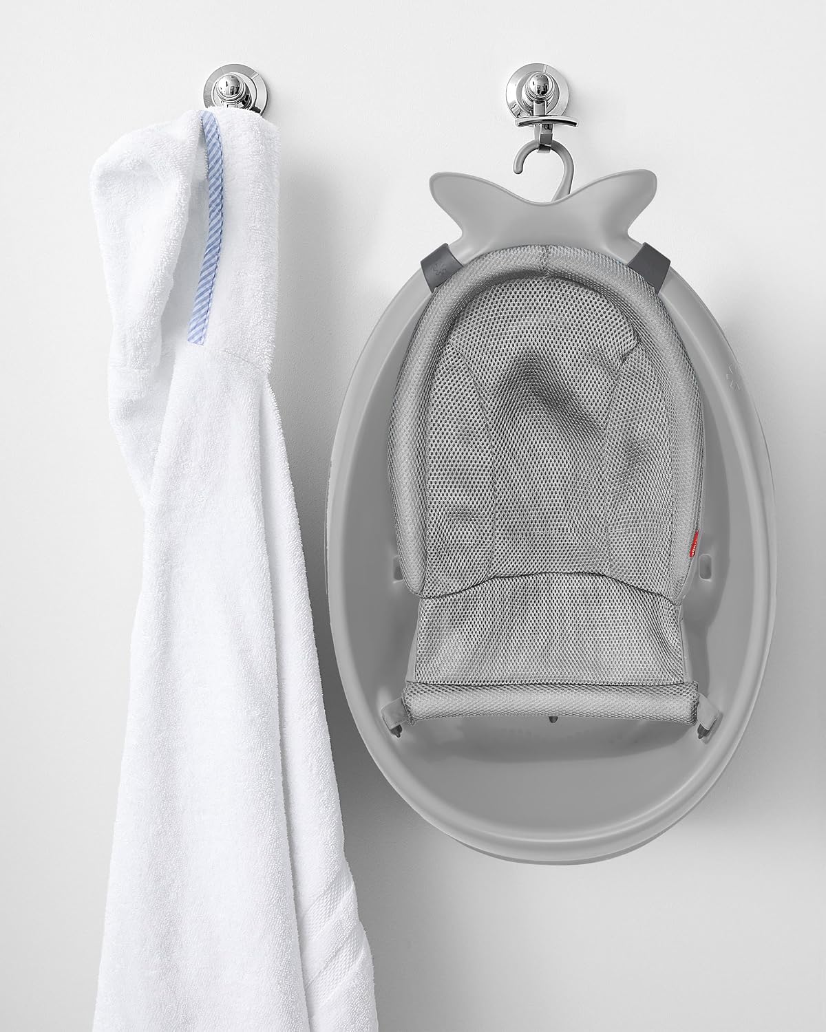 Skip Hop Bañera infantil de 3 etapas para crecimiento con eslinga inteligente para bebés MOBY Bañera Gris Edad 0+