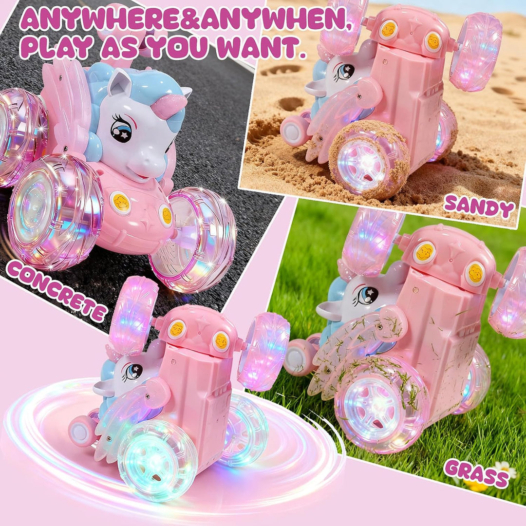Logth Juguetes de Unicornio Coche RC para Niñas 4-6 Rosa Lindo Vehí...
