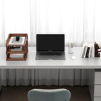 Organizador de escritorio de piel, bandeja de 3 niveles apilable para suministros de oficina, papel, archivo, revista, organización perfecta para oficina para escritorio (marrón-3 niveles)