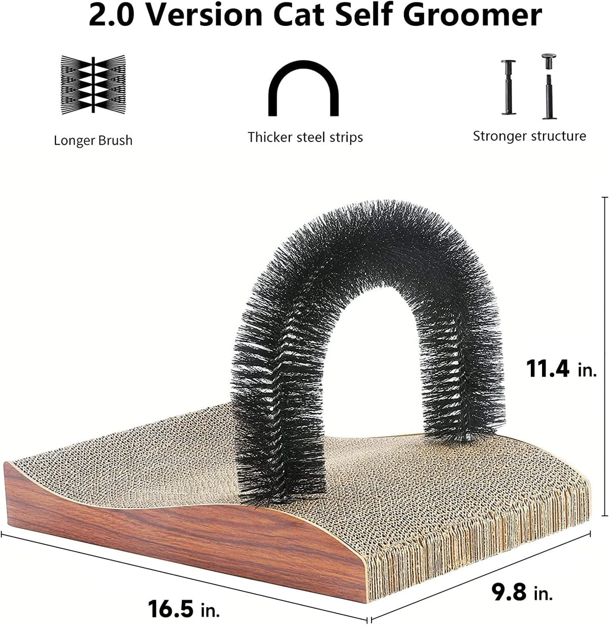 FUKUMARU Cat Self Groomer 2.0 versión, rascador de cara de arco de gato