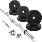 Yes4All Barras Curl y Rectas, Barras Estándar y Olímpicas para Entrenamiento de Fuerza en Casa