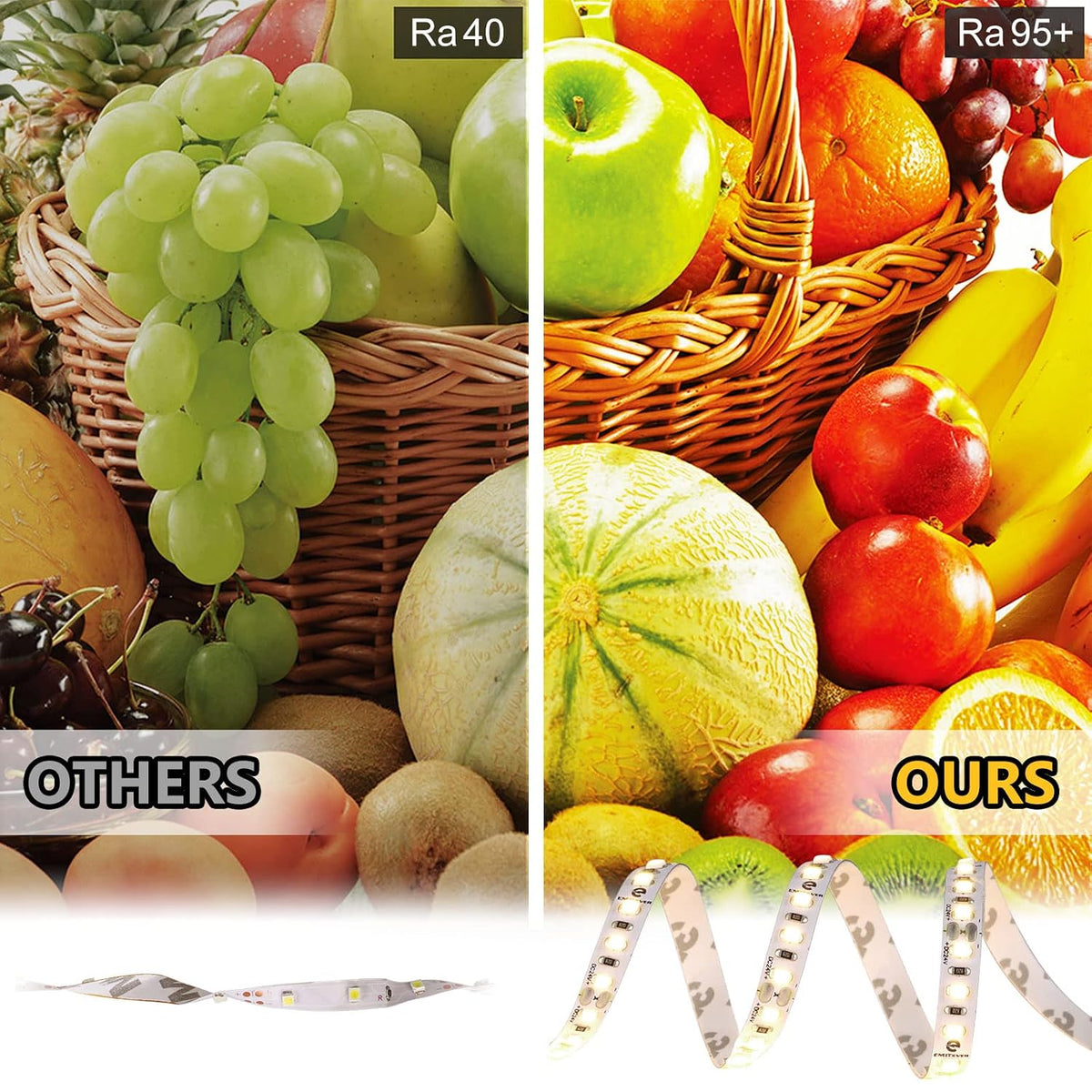 EMITEVER Tira de luces LED de 4000 K, luz de cinta LED UL 24 V, color blanco frío, Ra 95+, IP30, 25 pies, 2.9 W/ft, 240 lúmenes/pie, 900 LEDS/carrete, certificación UL 5 años de garantía+controlador