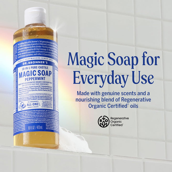 Dr. Bronner's - Jabón líquido de Castilla puro (menta, 16 onzas...