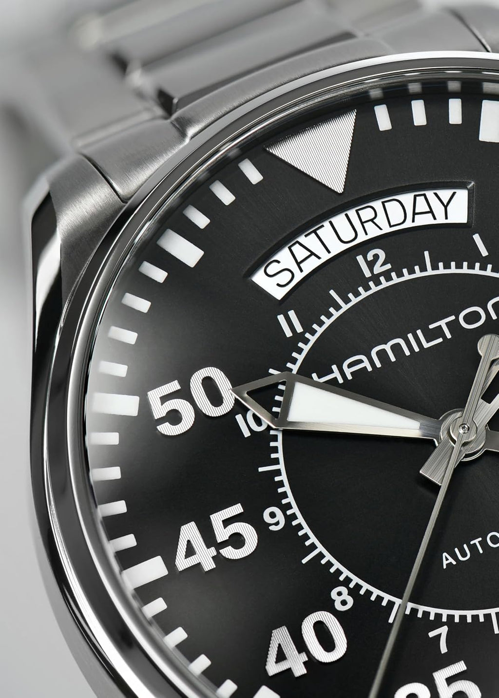 Hamilton Reloj de vestir suizo "Khaki Aviation" automático de acero inoxidable, color: plateado, modelo: H64615135