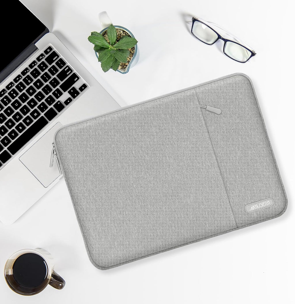 MOSISO Funda vertical de poliéster con bolsillo para laptop, Negro, 12,3 pulgadas