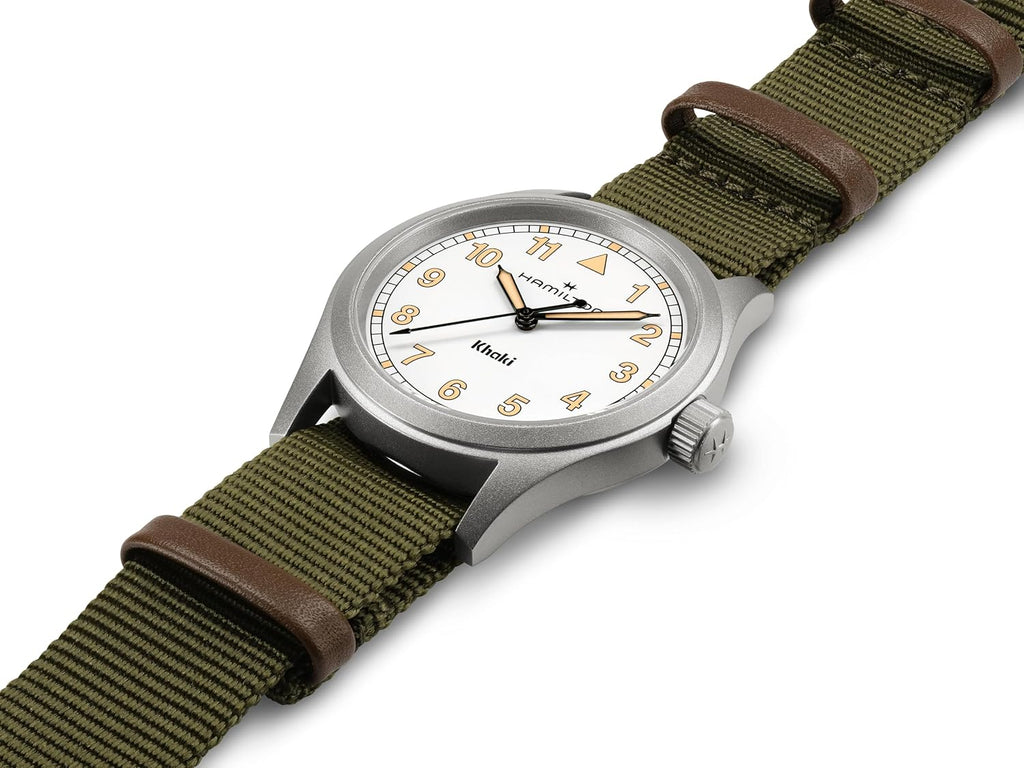 Hamilton Khaki Field Khaki Reloj de cuarzo para hombre, caja de acero