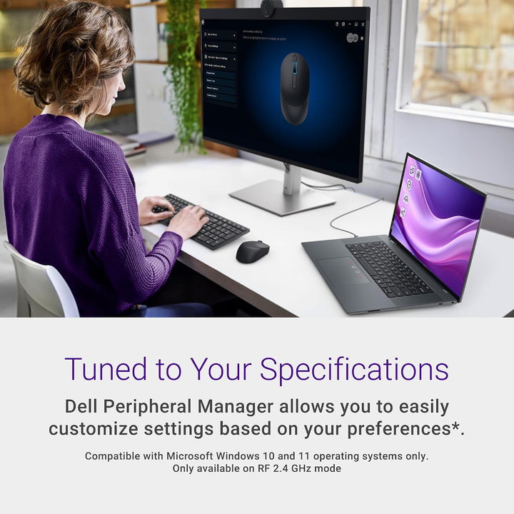 Dell Mouse silencioso MS355 - Rueda de desplazamiento programable,...