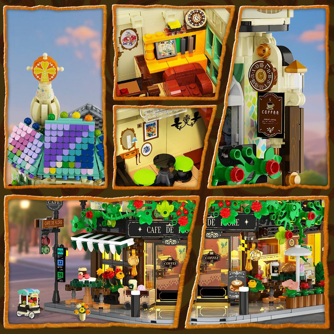 Flower Cafe - Juego de construcción de casa con luces 1876