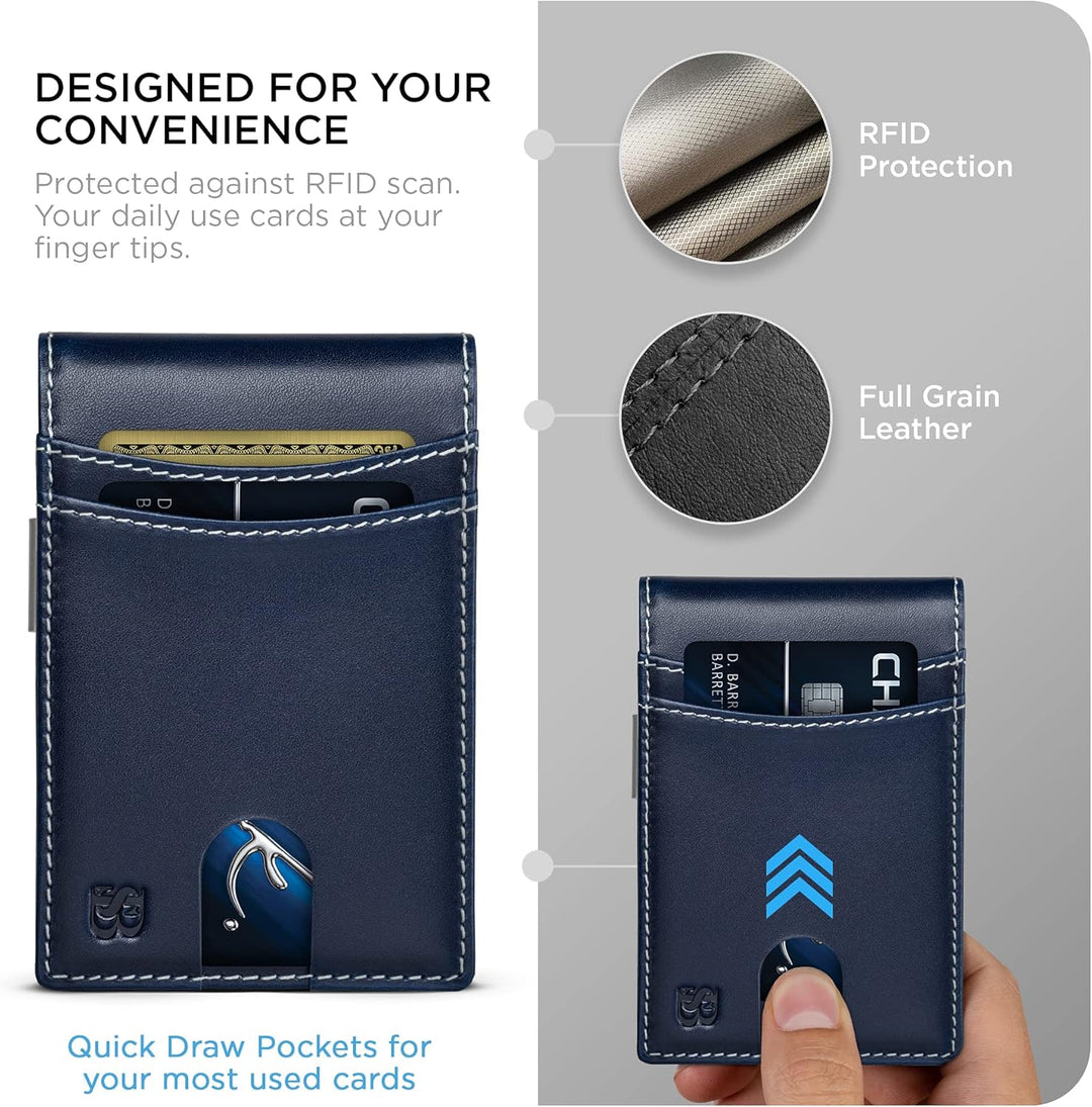 SERMAN BRANDS Billetera con clip de dinero para hombre. Carteras de...