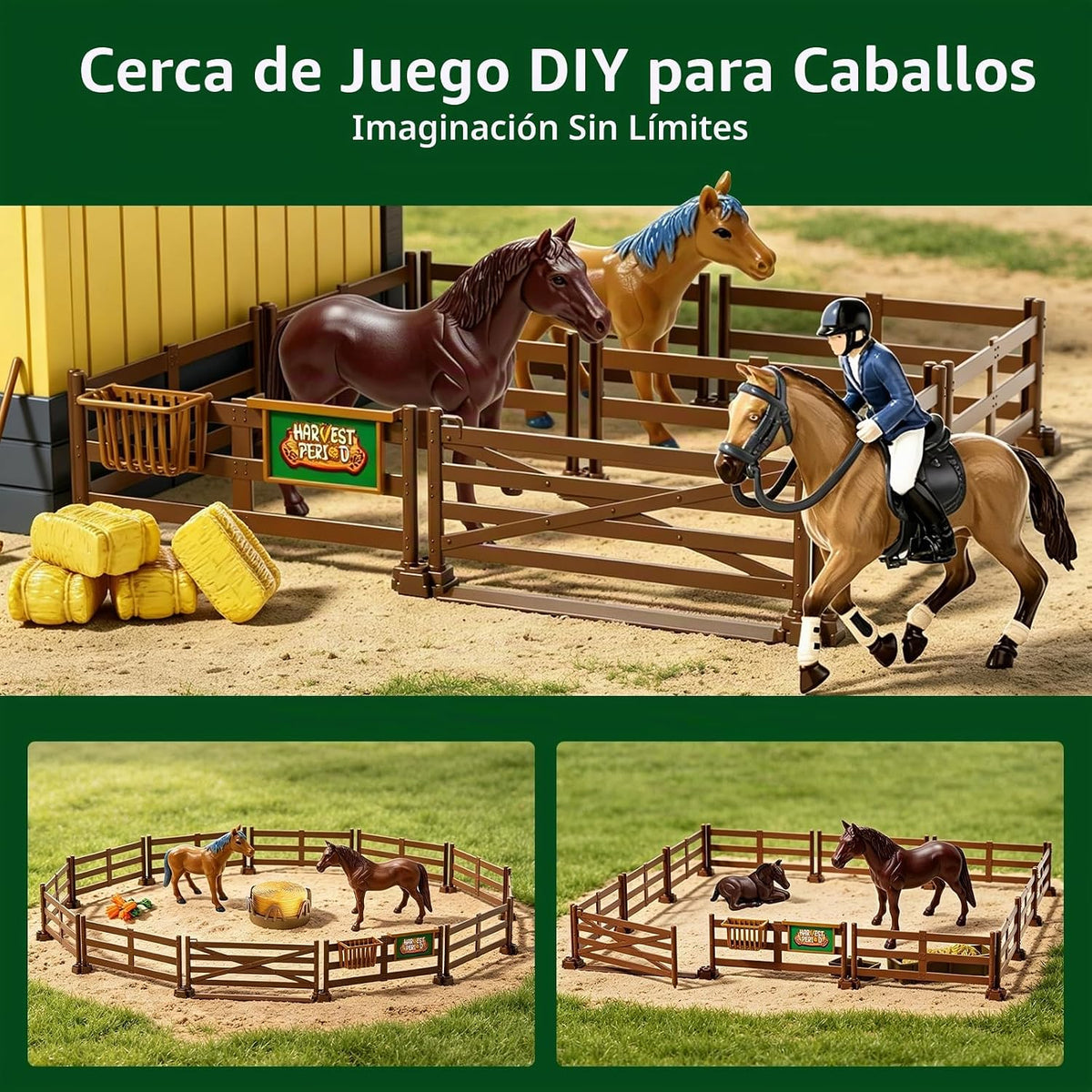 Juego de caballos para niños, juguetes de caballos para niñas y