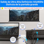 Adaptador HDMI activo a USB C con cable USB C 4K@60Hz, unidireccional
