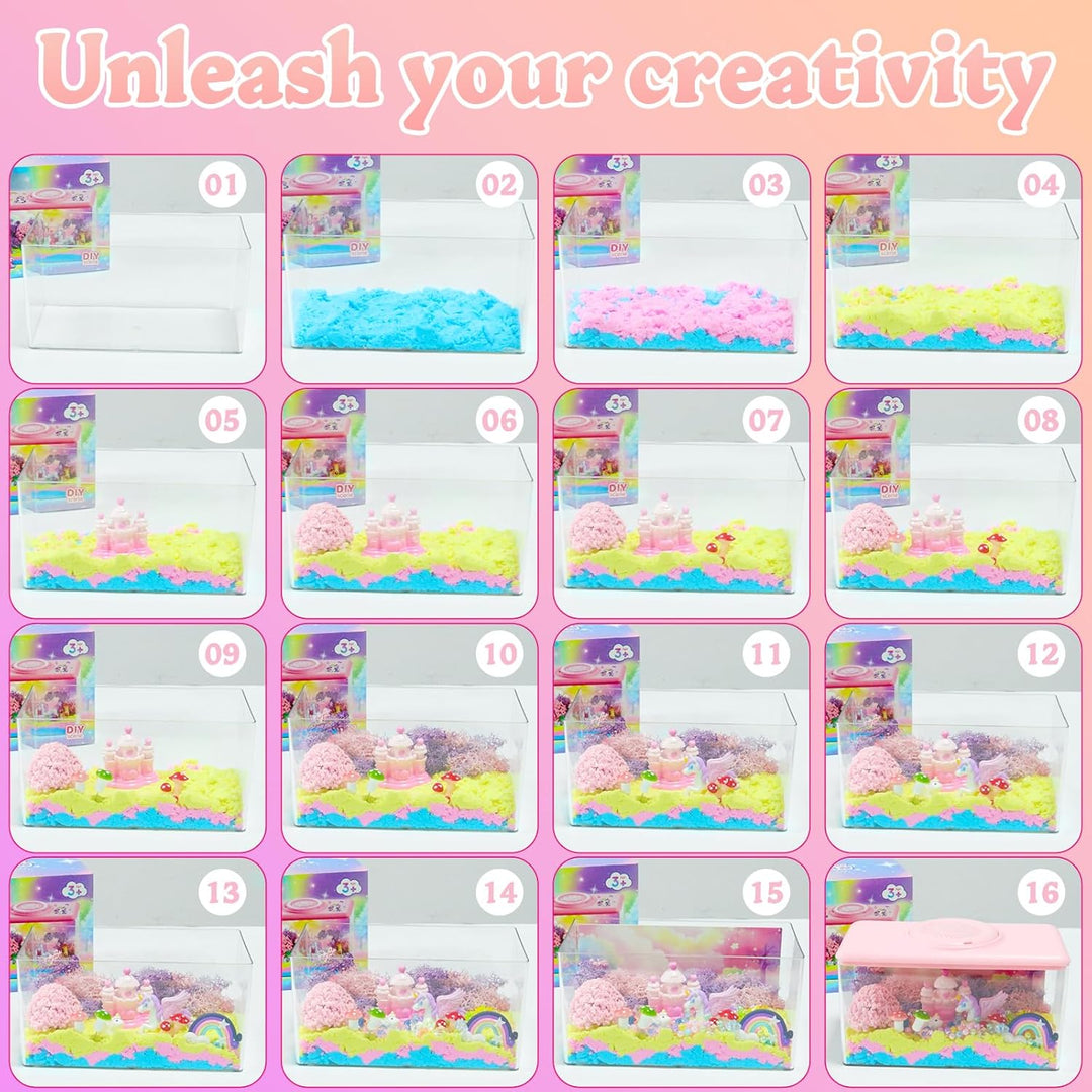 Kit de terrario de unicornio iluminado para niños - Luz