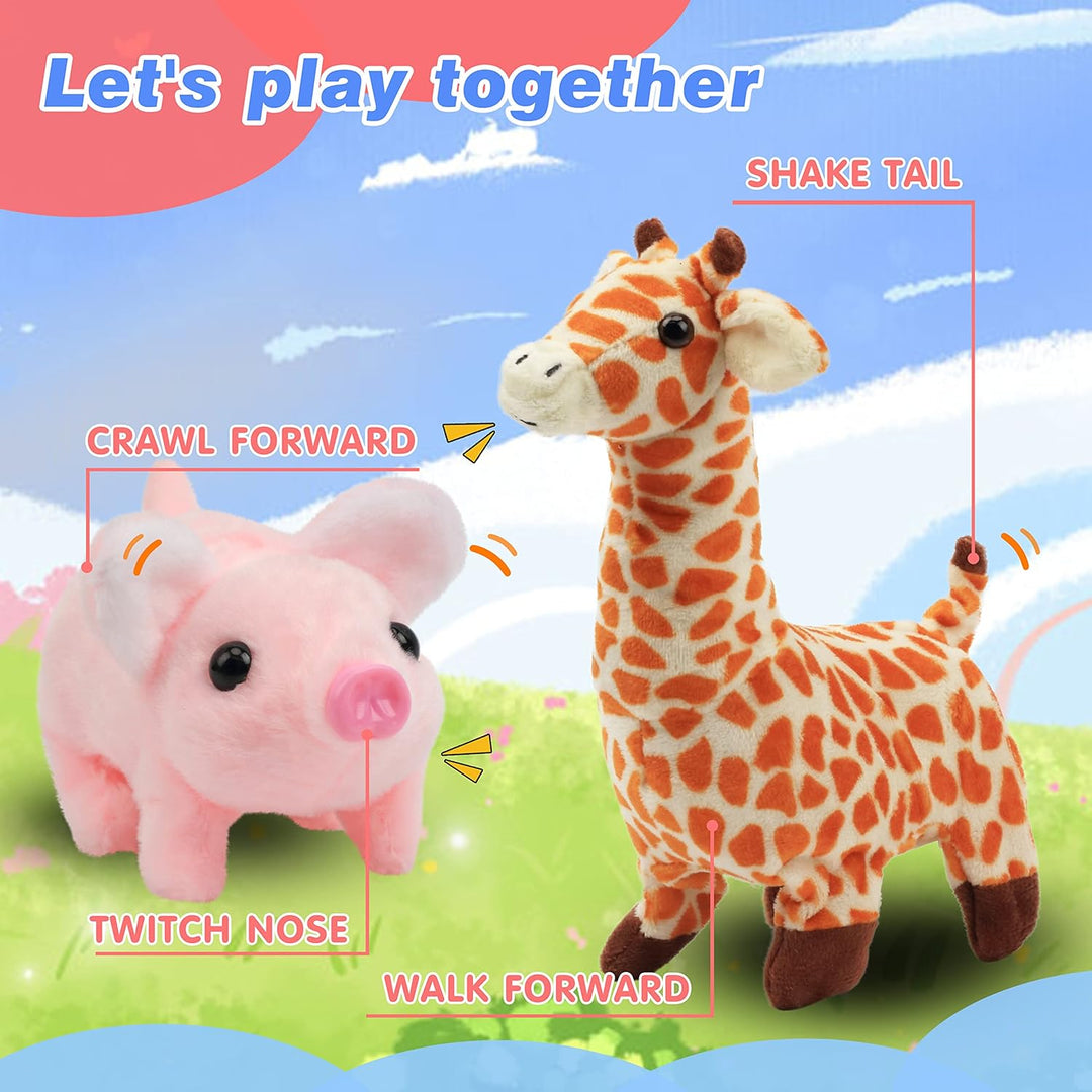 Hopearl - Cerdito interactivo que camina, juguete de peluche electr...