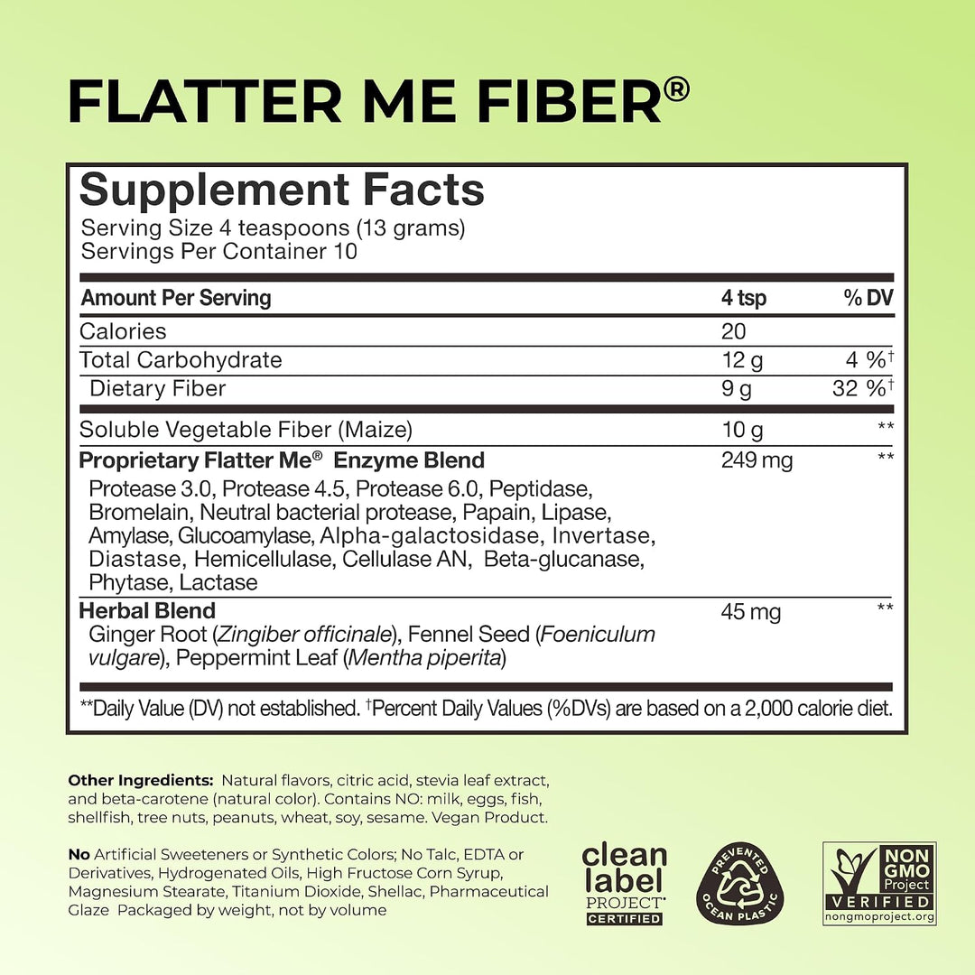 Flatter Me Fiber GLP-1 Booster \u2013 Suplemento de fibra para muje...
