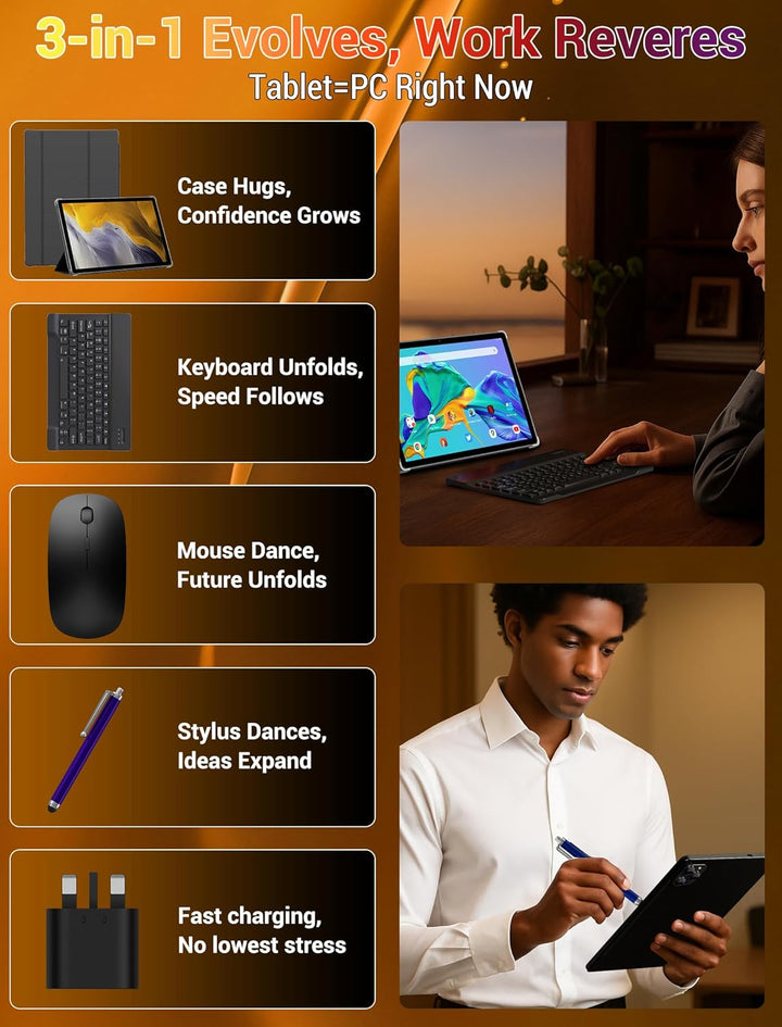2026 Tableta de 11 pulgadas Android 15 con teclado Stylus Mouse: Ta...