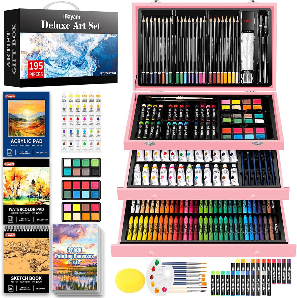 iBayam - Suministros de arte rosa, juegos de dibujo a color, regalos para niñas adolescentes