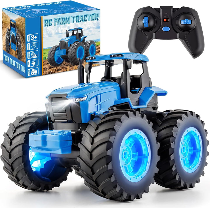 IJIGU Juguetes de tractor a control remoto, juguete de camiones mon...