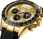 OLEVS Relojes Cronógrafo Masculinos de Moda Empresarial Analógico Quartz Reloj de Pulsera para Hombre, Cinturón de Silicona a prueba de agua con Luminiscente, Calendario