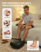 Masajeador de pies calentado 4 en 1 mejorado 2026 con Shiatsu, compresión y vibración, regalos para mujeres y hombres, máquina masajeadora de pies con control remoto, amasado profundo, se adapta a pies grandes de 14 hombres