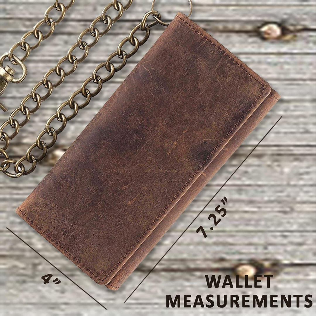 F&amp;L CLASSIC RFID bloqueo para hombre triple estilo largo cuero...