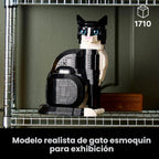 LEGO Ideas Tuxedo Cat - Juegos de construcción para adultos, mayores de 18 años, kit de manualidades para decoración del hogar, sala de estar o dormitorio, regalo para amantes de los animales - 21349