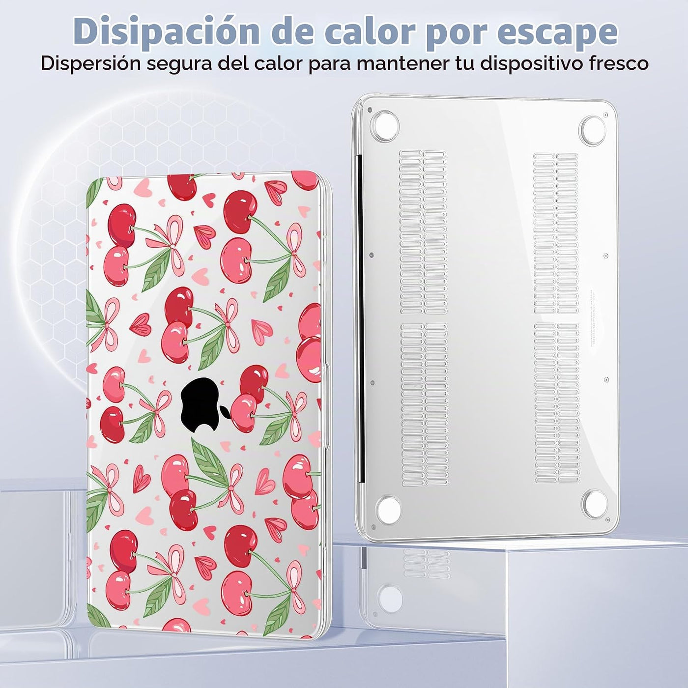 Lepeoac Funda rígida 4 en 1 para MacBook Neo 13 (A3404), cerezas y...