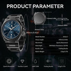 SAPPHERO Reloj para hombre con subesfera de fecha/esfera de números arábigos, cuarzo analógico, correa de acero inoxidable/piel, 164 ft impermeable, reloj de pulsera de vestir casual para trabajo de