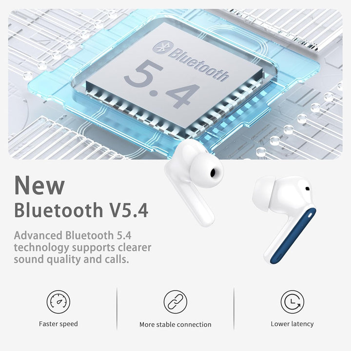 Auriculares inalámbricos, Bluetooth 5.4 con graves profundos estére...