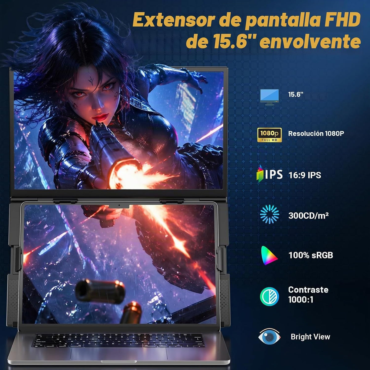 Ygretyrjh Extensor de pantalla para laptop de 15.6 pulgadas, monito...
