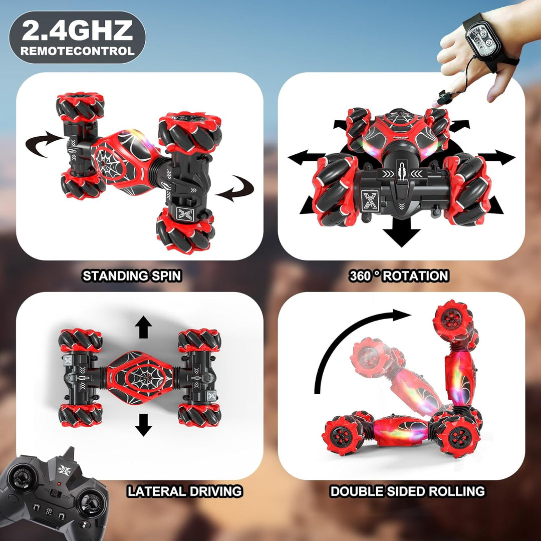 HOSHIPLAY Gesture Coche RC Rojo, 1:24 Alta Velocidad 4WD Coche de A...