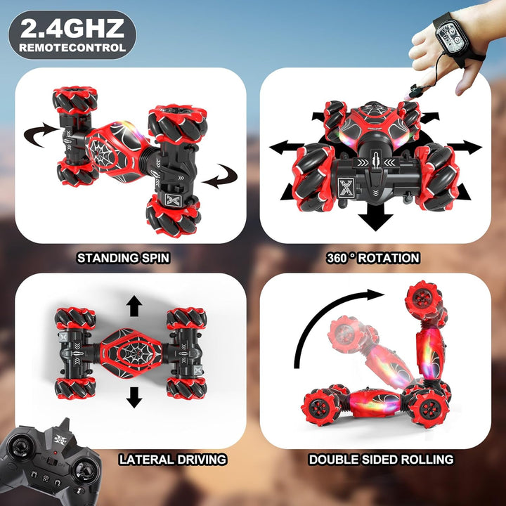 HOSHIPLAY Gesture Coche RC Rojo, 1:24 Alta Velocidad 4WD Coche de A...