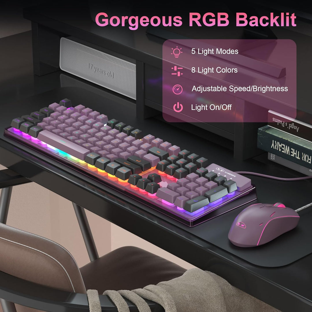 Combo de teclado y mouse para juegos, teclado K1 con retroiluminaci...