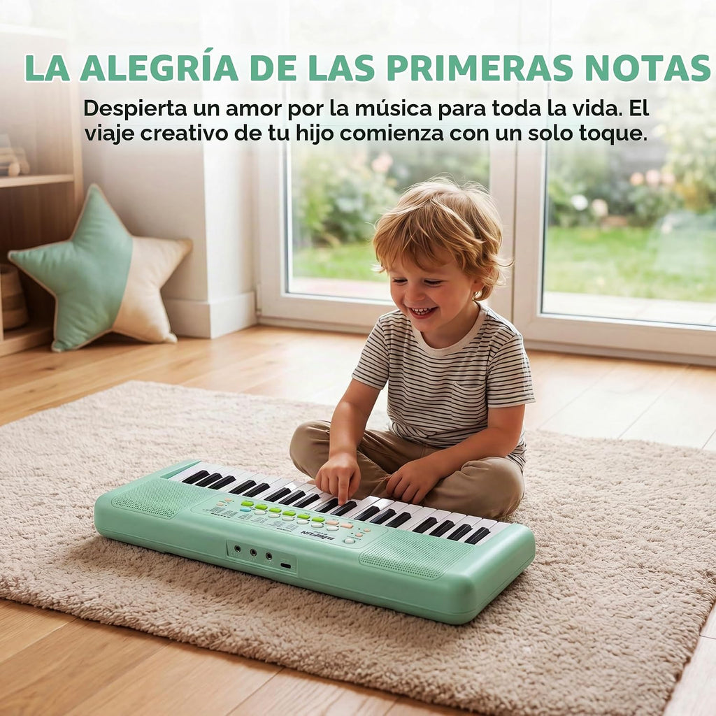 Piano de teclado de 32 teclas para niños con micrófono y altavoces