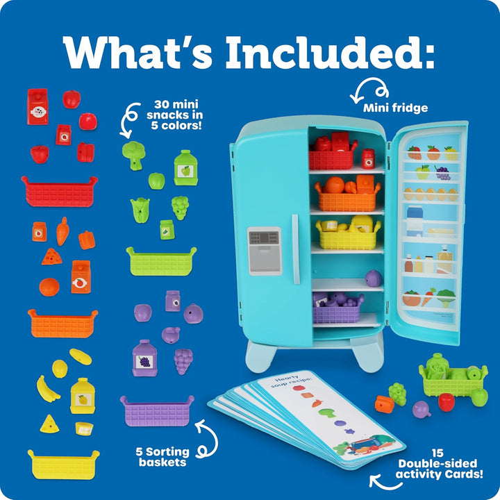 Learning Resources Sorting Snacks Mini Fridge - Comida de juguete,...