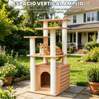 Torre para gatos de 46 pulgadas para interiores y exteriores, condominio