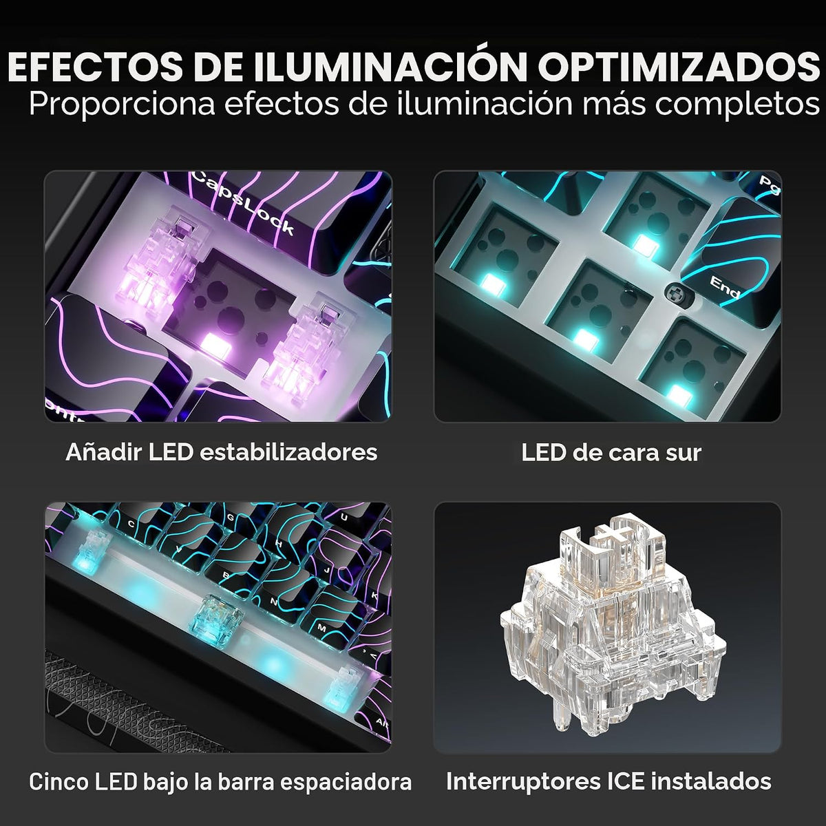 HITIME x XVX M67 - Teclado inalámbrico 60% por ciento, teclado gami...