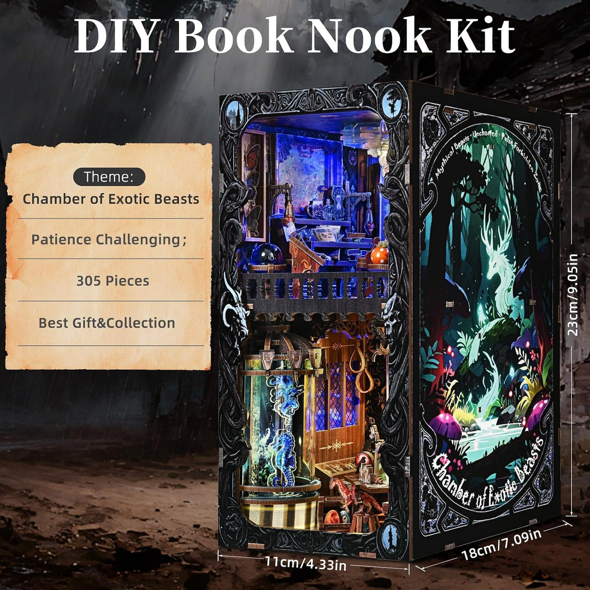 Book Nook Kit, Kit de Casa Miniatura para Hacer, Rompecabezas 3D para Adultos